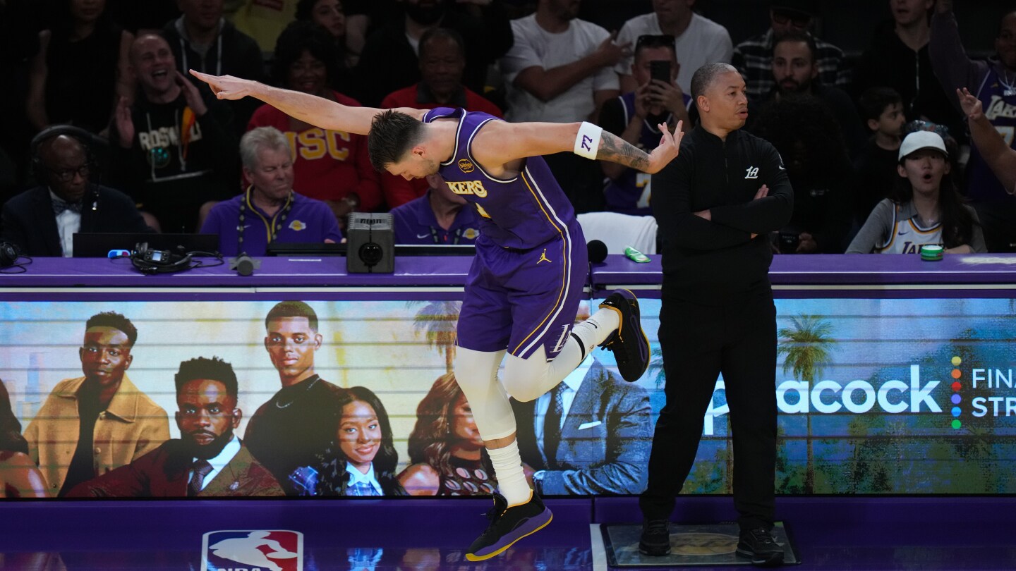 Luka, LeBron lead Lakers past Clippers 135-118 for 5th straight win, clinching their NBA Cup group