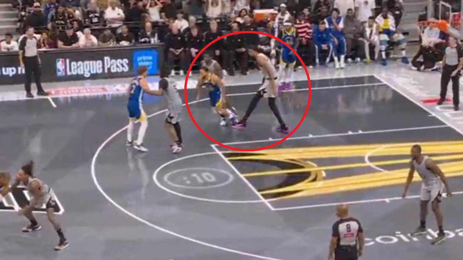 Victor Wembanyama under fire for an alleged dirty play on Steph Curry