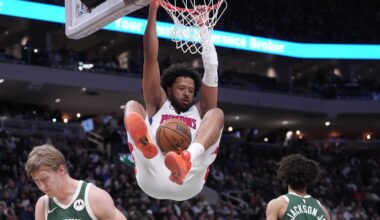 Cunningham helps Pistons breeze past Bucks 129-116 for 12th consecutive victory