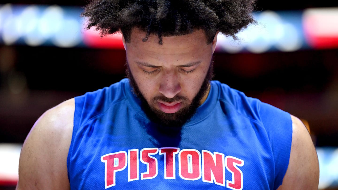 Nov 5, 2025; Detroit, Michigan, USA;  Detroit Pistons guard Cade Cunningham (2): Lon Horwedel-Imagn Images
