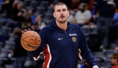 Denver Nuggets center Nikola Jokic (15) before the game against the Dallas Mavericks at Ball Arena.