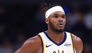 Indiana Pacers forward Jarace Walker (5) during a game against the San Antonio Spurs.