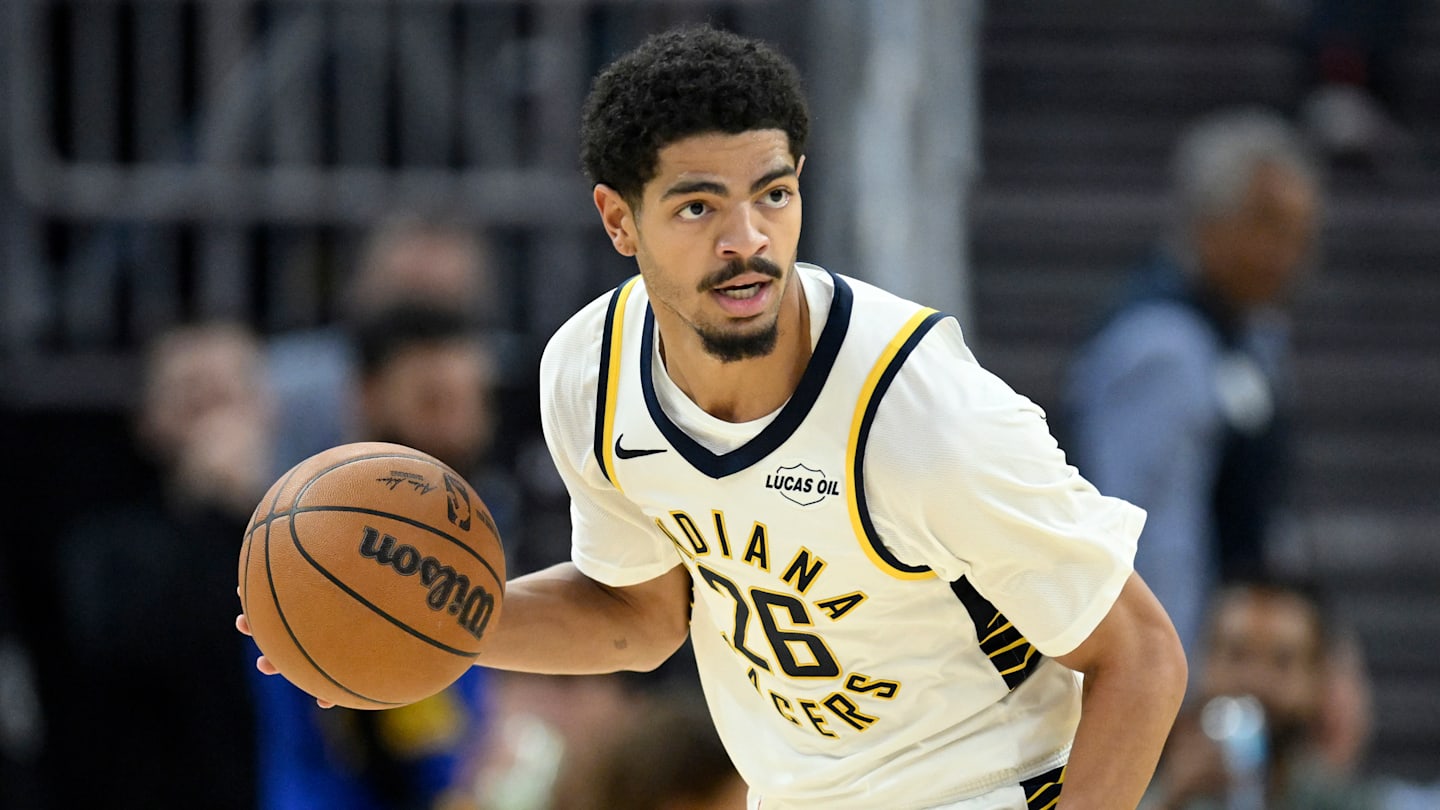 Indiana Pacers guard Ben Sheppard (26) during a game against the Golden State Warriors.