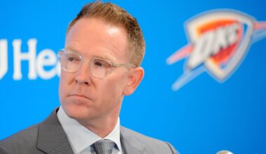 Thunder general manager Sam Presti speaks during an introductory press conference for the 2024 Thunder draft picks at Oklahoma Contemporary Arts Center in Oklahoma City, Saturday, June, 29, 2024.