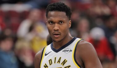 Indiana Pacers wing Bennedict Mathurin (00) during a game against the Chicago Bulls.