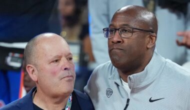 Leon Rose and Mike Brown after NBA Cup Final