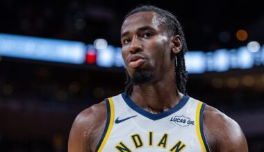 Indiana Pacers guard/forward Aaron Nesmith (23) in the first half against the San Antonio Spurs at Gainbridge Fieldhouse.