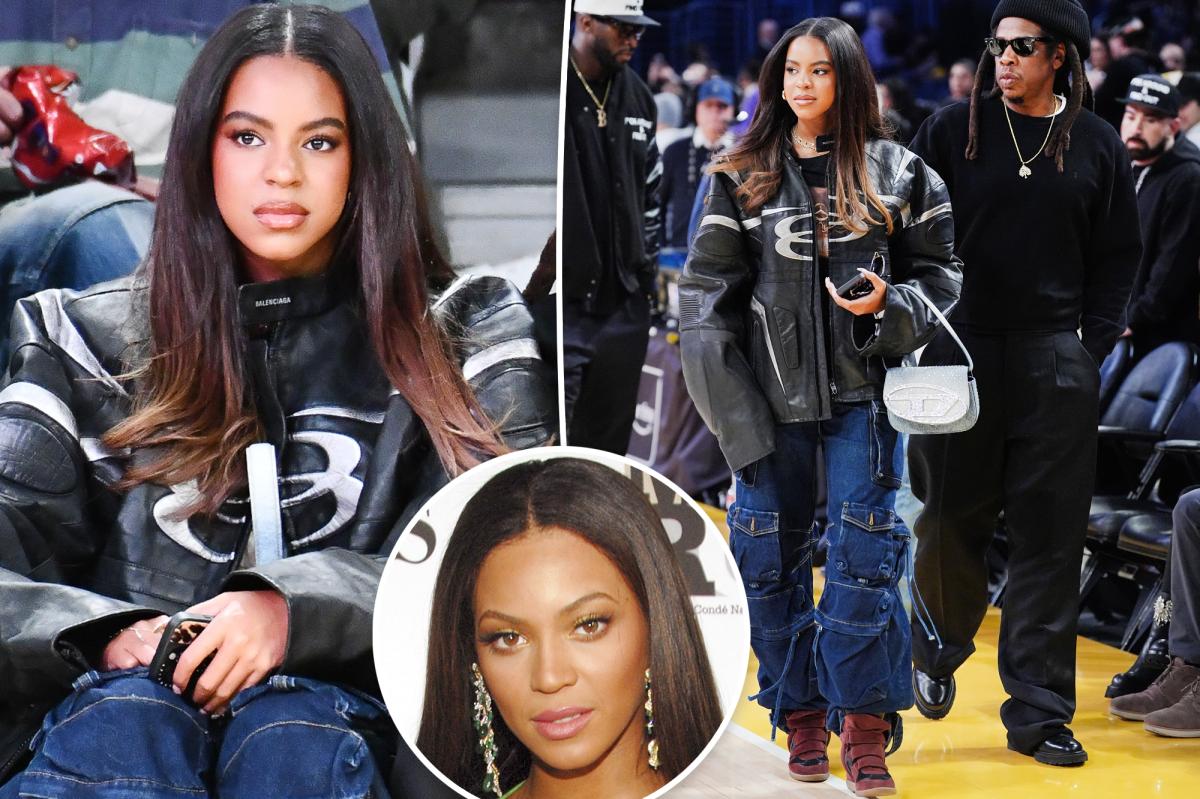 Blue Ivy, 13, looks just like mom Beyoncé during LA Lakers game with dad Jay-Z