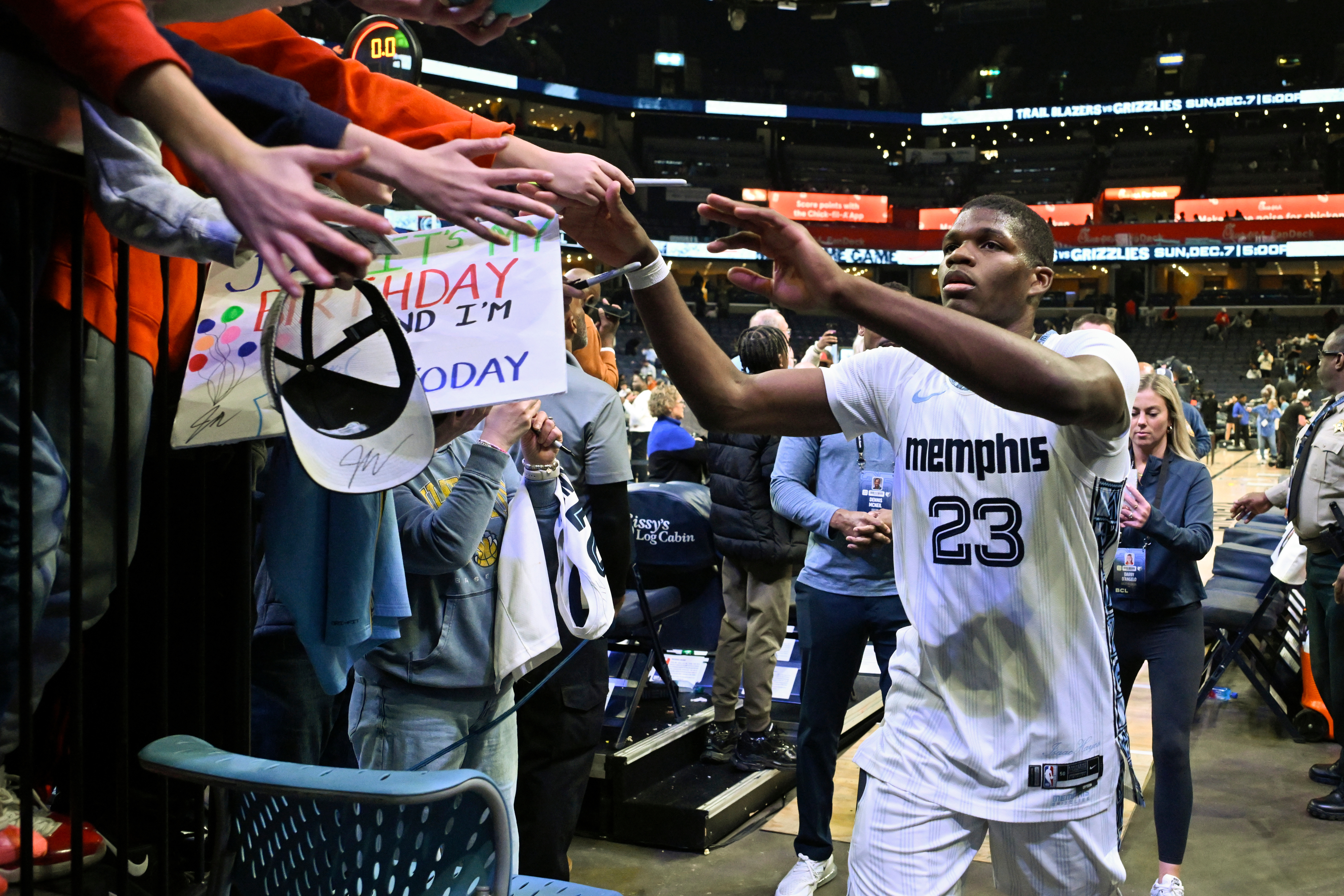 Memphis Grizzlies guard Cedric Coward walks off the court after...