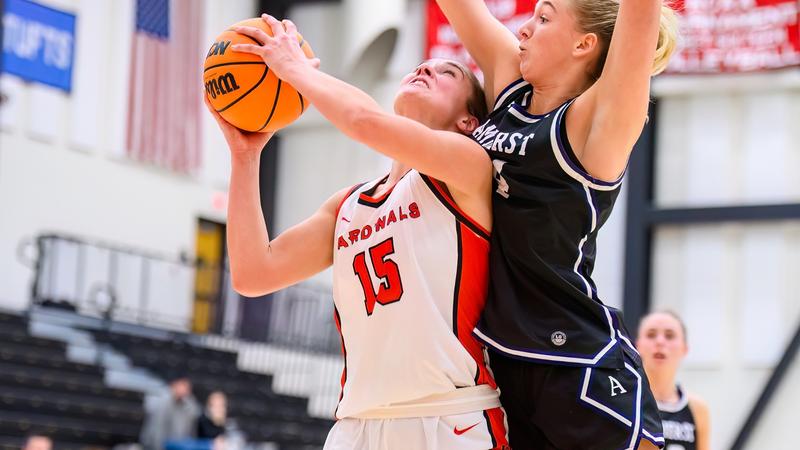 Women’s Basketball Taken Down at Home by No. 15 Amherst, 66-49