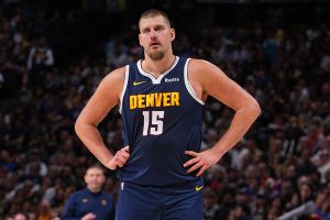 DENVER, CO - OCTOBER 25: Nikola Jokic #15 of the Denver Nuggets looks on during the game against the Phoenix Suns on October 25, 2025 at Ball Arena in Denver, Colorado. NOTE TO USER: User expressly acknowledges and agrees that, by downloading and/or using this Photograph, user is consenting to the terms and conditions of the Getty Images License Agreement. Mandatory Copyright Notice: Copyright 2025 NBAE (Photo by Bart Young/NBAE via Getty Images)