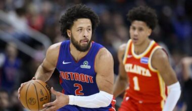 Eight Pistons post double figures in rout of Hawks