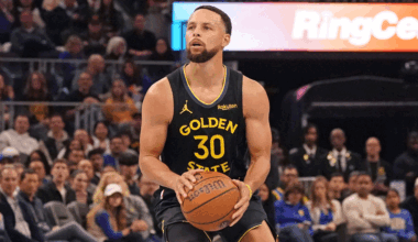 Golden State Warriors guard Stephen Curry (30) shoots a three-pointer against the Houston Rockets in the second quarter at Chase Center.