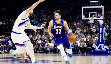 Doncic notches 40-point triple-double as Lakers escape Jazz 143-135