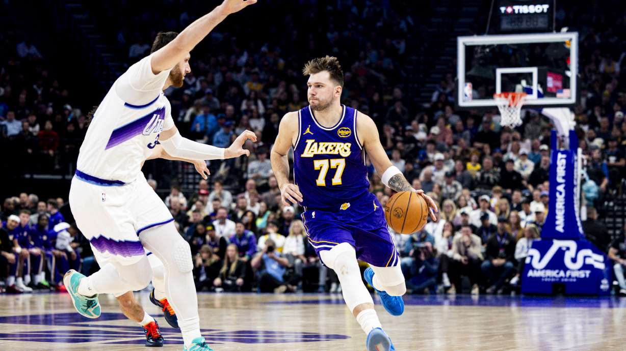 Doncic notches 40-point triple-double as Lakers escape Jazz 143-135