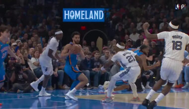 Shai Gilgeous-Alexander finishes through contact