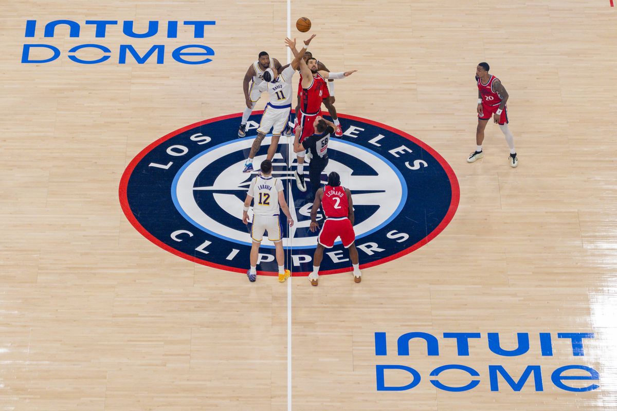 Jaxson Hayes #11 of the Los Angeles Lakers and Ivica Zubac #40 of the LA Clippers jump for the opening tip during an NBA basketball game, Saturday December 20, 2025 in Inglewood, Calif. Jaxson Hayes #11 of the Los Angeles Lakers and Ivica Zubac #40 of the LA Clippers jump for the opening tip during an NBA basketball game, Saturday December 20, 2025 in Inglewood, Calif.
