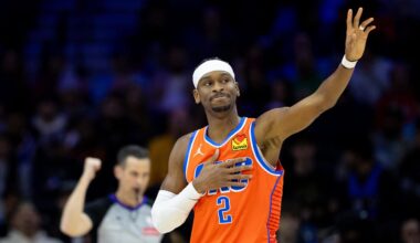 OKC Thunder Announce Starting Lineups vs. Philadelphia 76ers