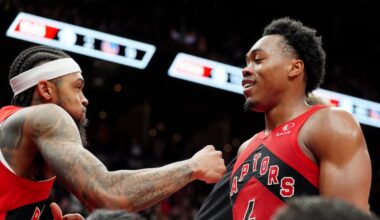 Scottie Barnes’ triple-double, record 25 boards lift Raptors past Warriors in overtime