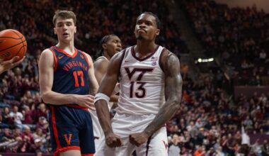 Virginia Tech pulls away from No. 21 Virginia in triple overtime for 95-85 win