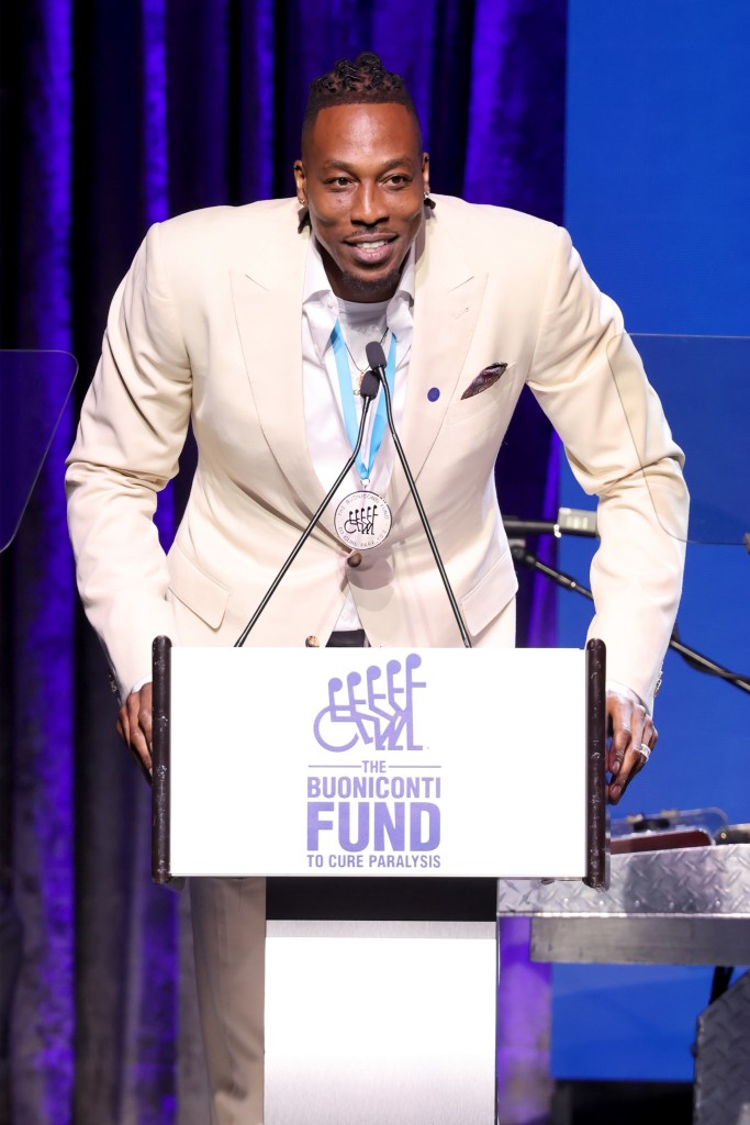 Dwight Howard speaks onstage during The Buoniconti Fund to Cure Paralysis 39th Annual Great Sports Legends Dinner on September 29, 2025 at the New York Hilton Midtown raised millions of dollars to support the pioneering work of The Miami Project to Cure Paralysis, a designated Center of Excellence at the University of Miamis Miller School of Medicine and the worlds premier research center targeting spinal cord and brain injury and other neurological disorders and diseases. 