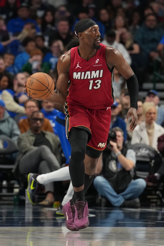 Bam Adebayo brings the ball up the court