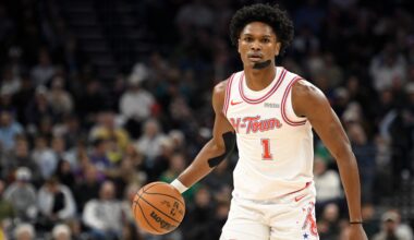 Amen Thompson handles the ball