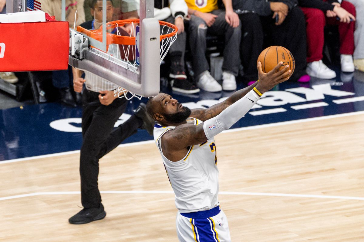 LeBron James #23 of the Los Angeles Lakers dunks the ball during an NBA basketball game against the LA Clippers, Saturday December 20, 2025 in Inglewood, Calif.