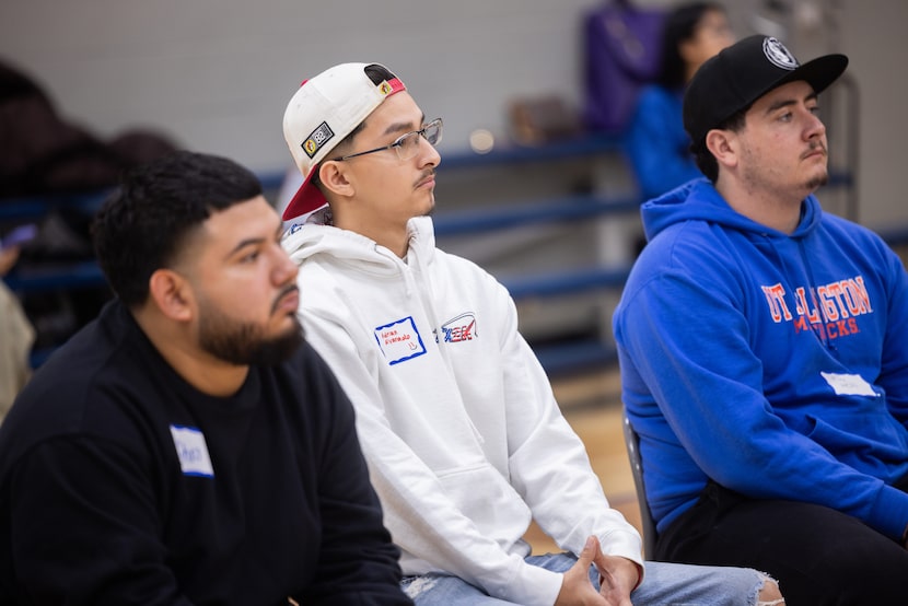 Participant Adrian Alvarado, 22, listens during Coach Referee Model for Change (CRMC) as...
