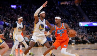 Thunder roll to 13th straight ain after beating Curry-less Warriors