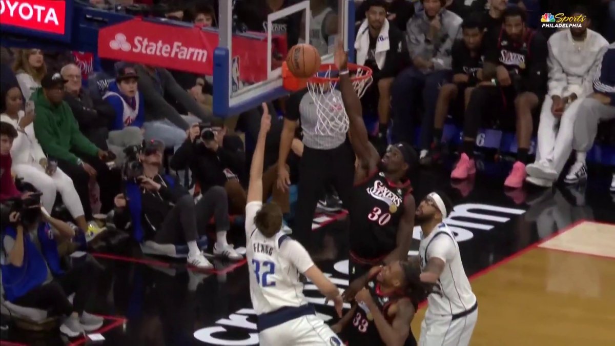 Watch Adem Bona blocks Cooper Flagg in Sixers vs Mavericks – NBC Sports Philadelphia