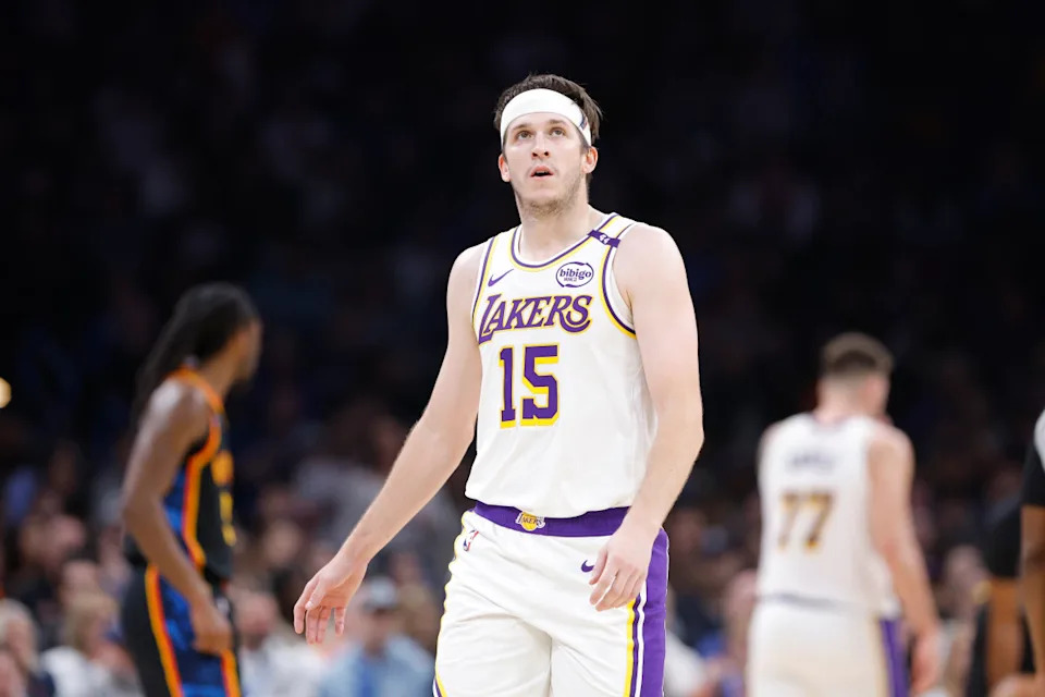 Los Angeles Lakers guard Austin Reaves (15)© Alonzo Adams-Imagn Images
