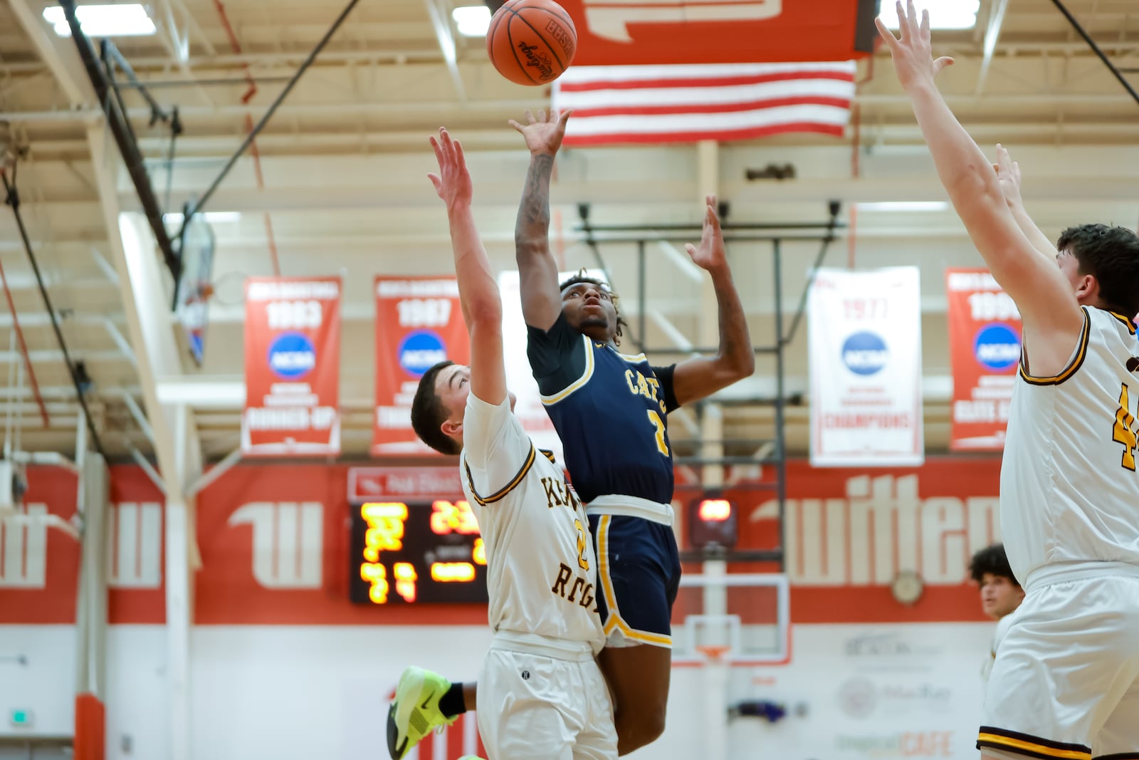 Springfield High School senior Sherrod Lay drives to the hoop during their game against Kenton Ridge on Monday, Dec. 30 at the Clark County Basketball Showcase at Wittenberg University's Pam Evans Smith Arena. MICHAEL COOPER / STAFF