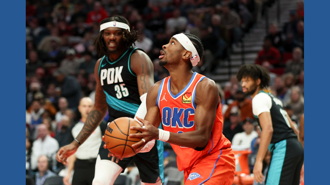 Gilgeous-Alexander scores 26, Thunder hold on to beat Trail Blazers 123-115