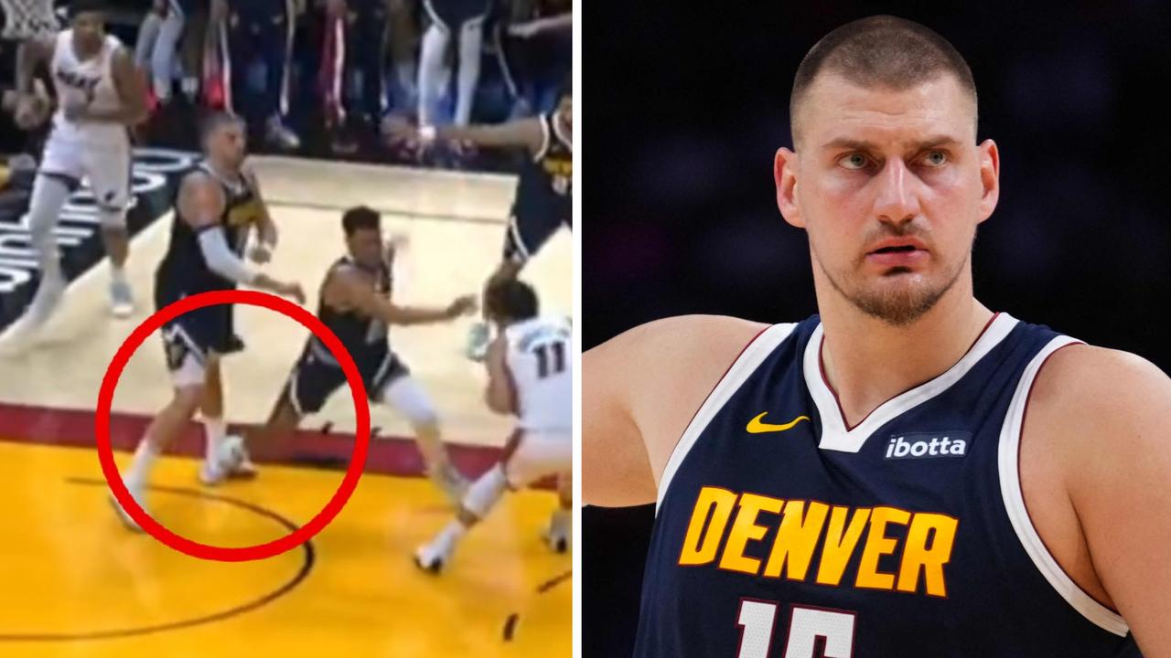 Nikola Jokic knee injury update, video, Denver Nuggets vs Miami Heat, latest news
