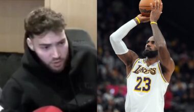 Nov 23, 2025; Salt Lake City, Utah, USA; Los Angeles Lakers forward LeBron James (23) looks for the play against the Utah Jazz during the second half at Delta Center