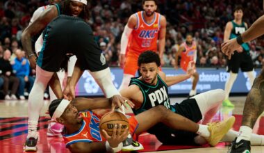 Best images from Thunder's 123-115 win over Trail Blazers