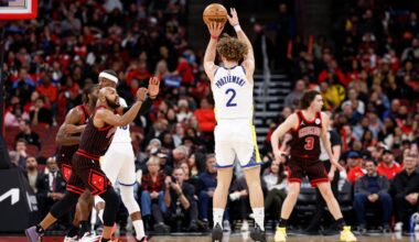 Warriors roll past Bulls for second straight road win, 123-91