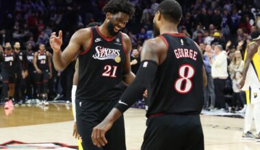 Nick Nurse evaluates Joel Embiid, Paul George minutes vs. Pacers