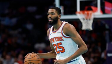 Knicks' Mikal Bridges on pace to join LeBron, KD, Giannis in 1 key NBA stat