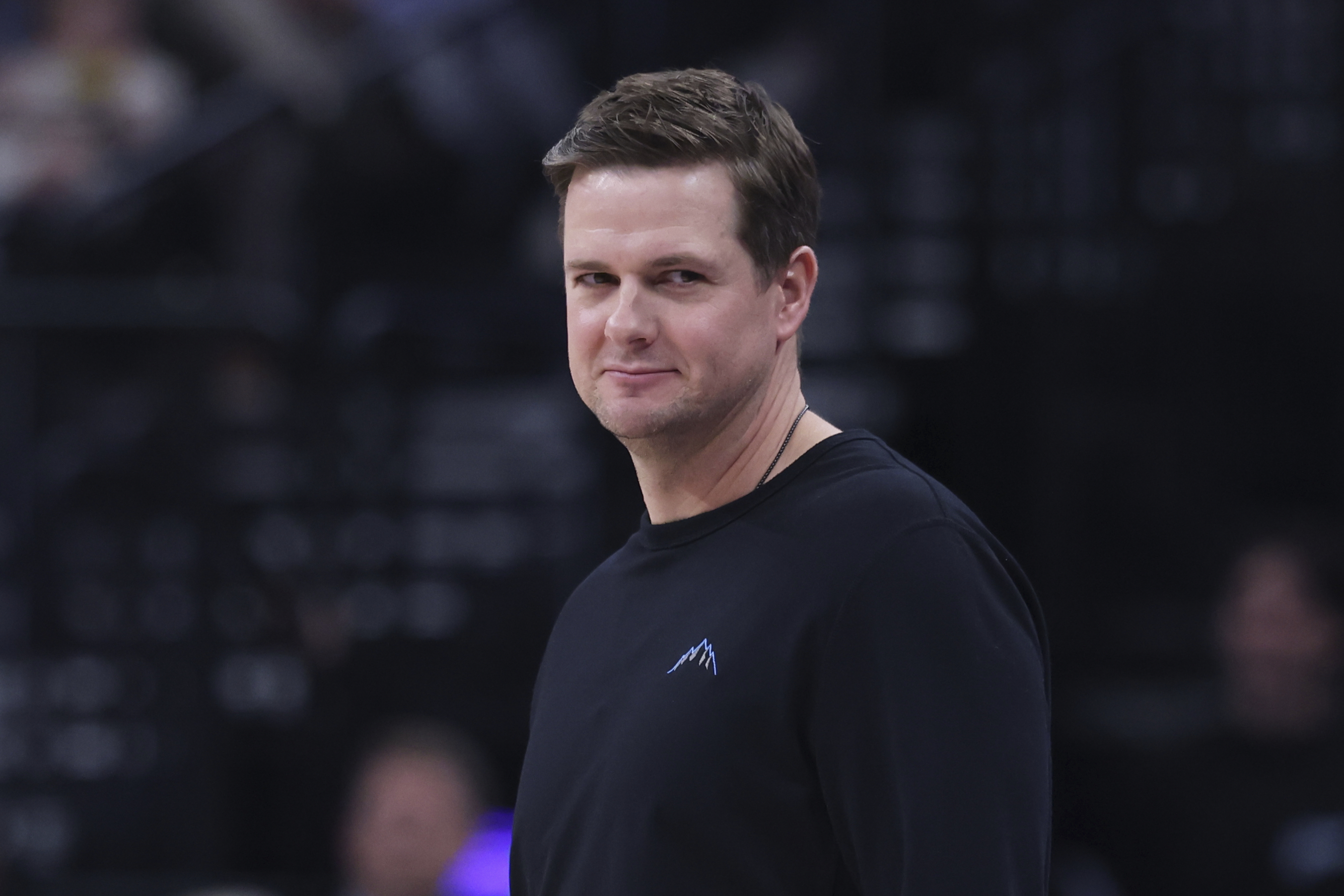 Utah Jazz head coach Will Hardy looks on during the...