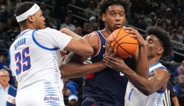 Karaban stars as UConn overcomes sloppy start to beat DePaul