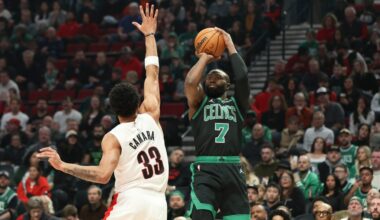 Jaylen Brown matches Larry Bird's record streak, but Celtics fall to Trail Blazers