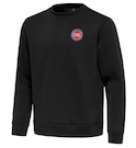 This image shows a black Detroit Pistons Antigua Relevant Pullover Sweatshirt.