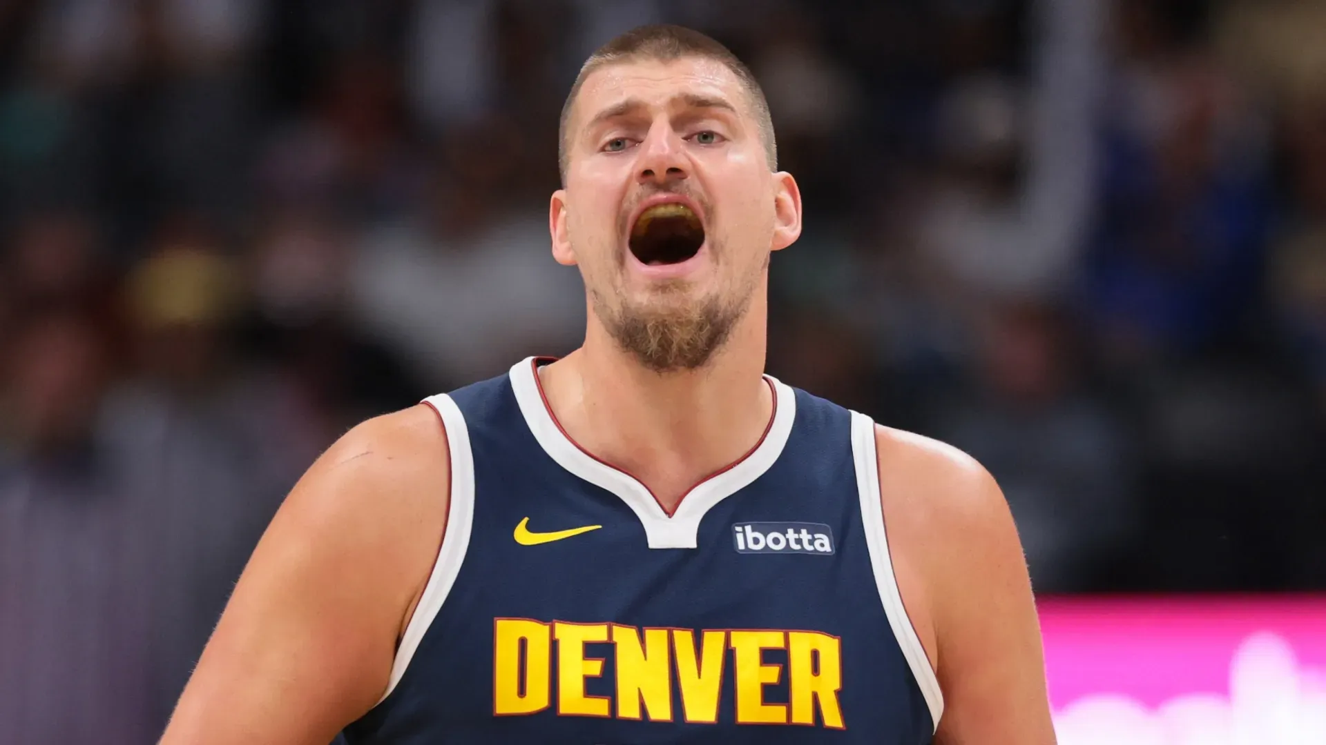Nikola Jokic shouting