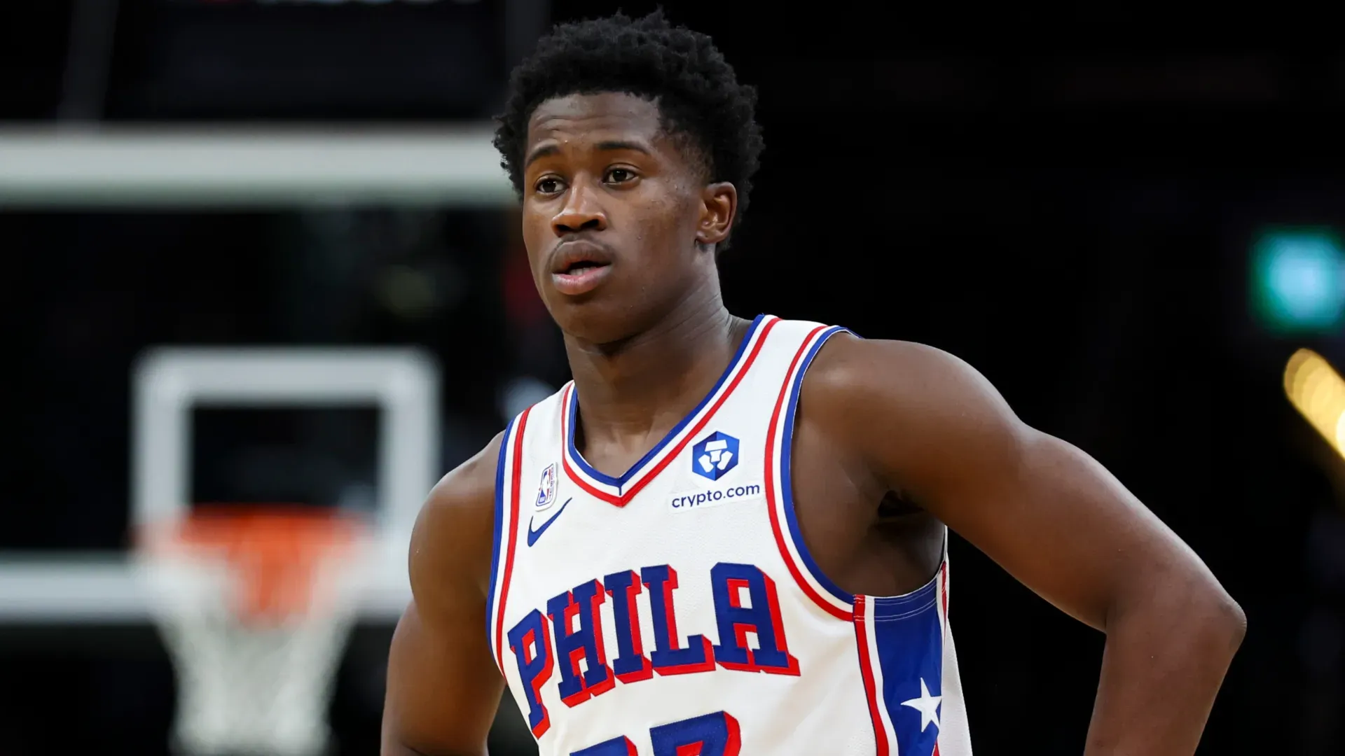 VJ Edgecombe during his NBA debut