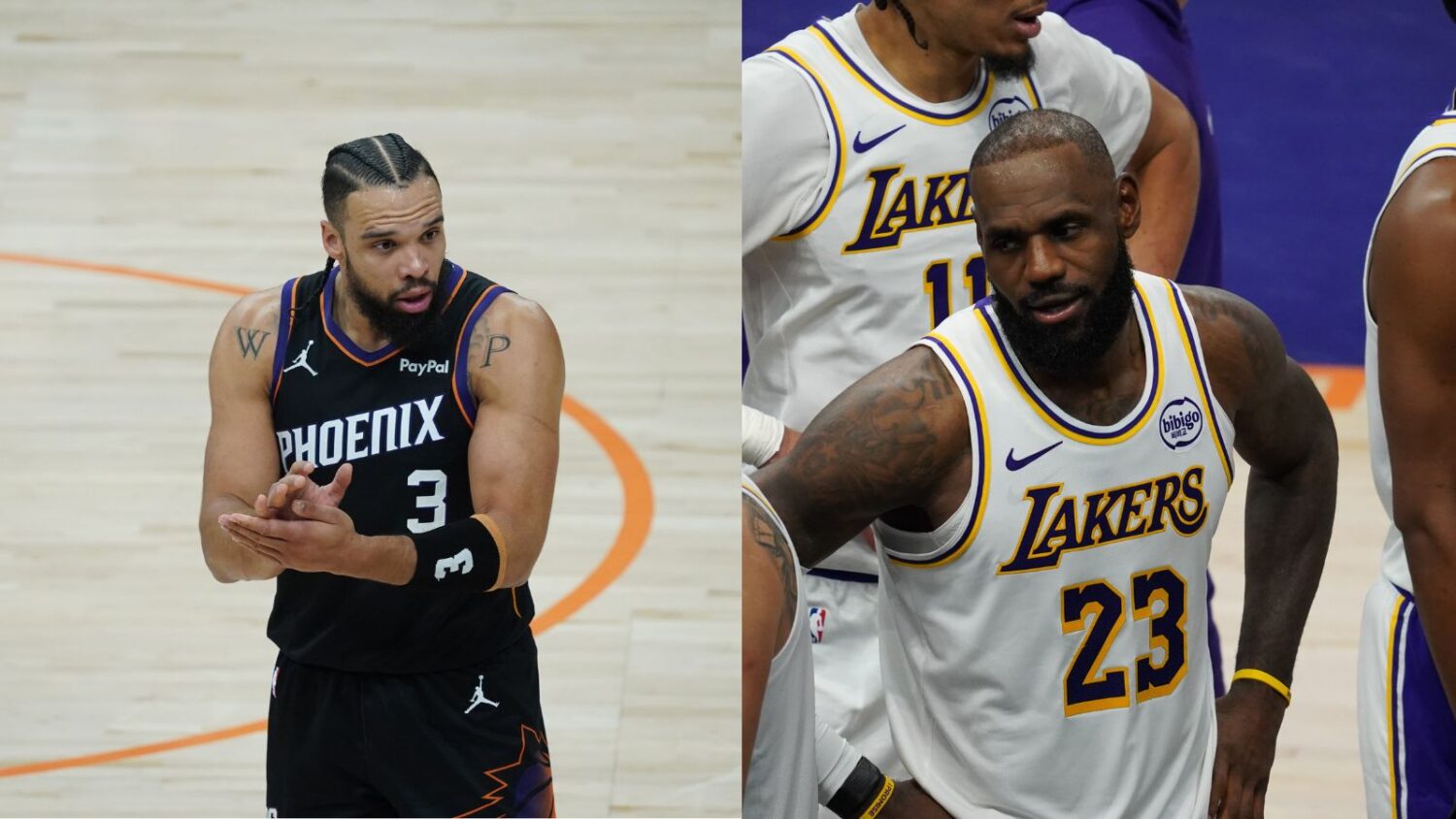 Dillon Brooks and LeBron James continually jawed at one another during Sunday's game at Mortgage Ma...