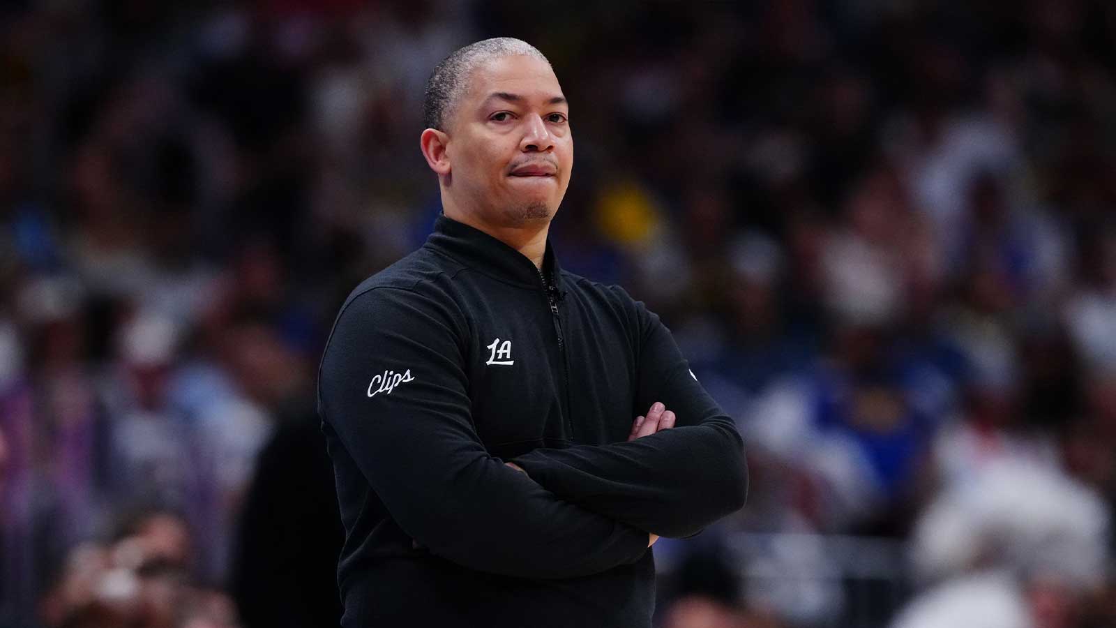 LA Clippers head coach Tyronn Lue during the third quarter against the Denver Nuggets during game seven of first round for the 2025 NBA Playoffs at Ball Arena.