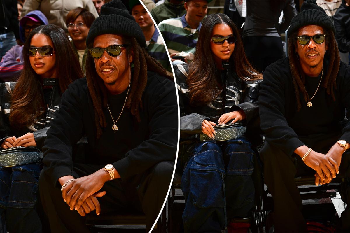 Jay-Z, Blue Ivy attend Lakers vs. Spurs NBA Cup game
