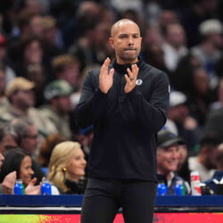 Brooklyn Nets head coach Jordi Fernandez watches play during an NBA basketball game against the Dallas Mavericks in Dallas, Friday, Dec. 12, 2025. (AP Photo/Tony Gutierrez)